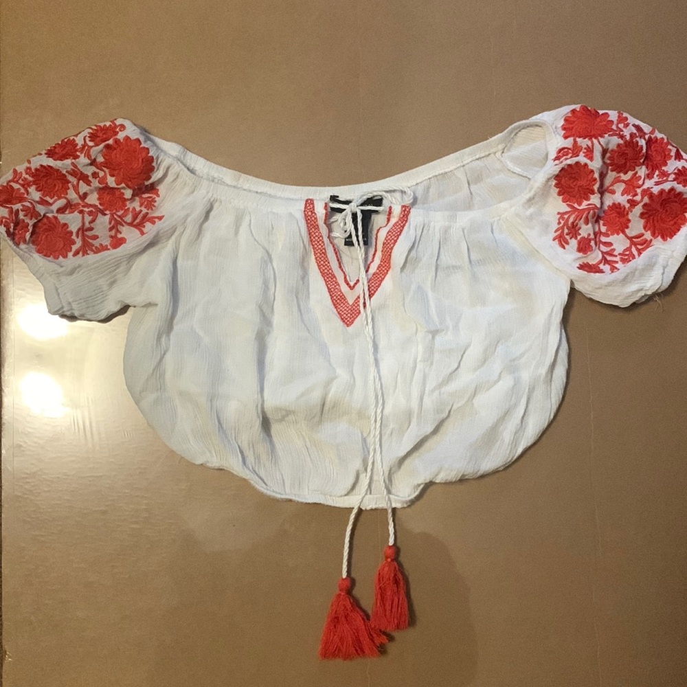 F21 Embroidered Crop Top